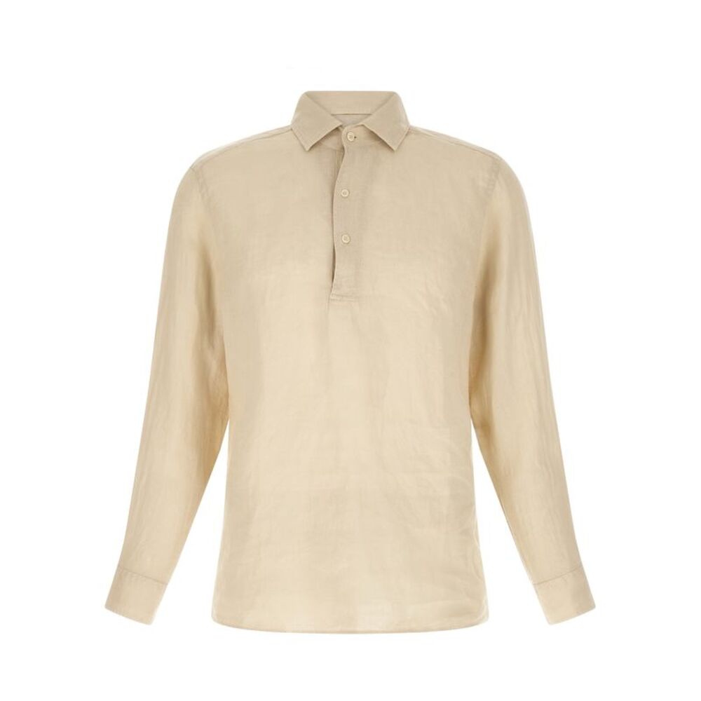 MC2 Saint Barth Beige Linen Polo Men's Shirt